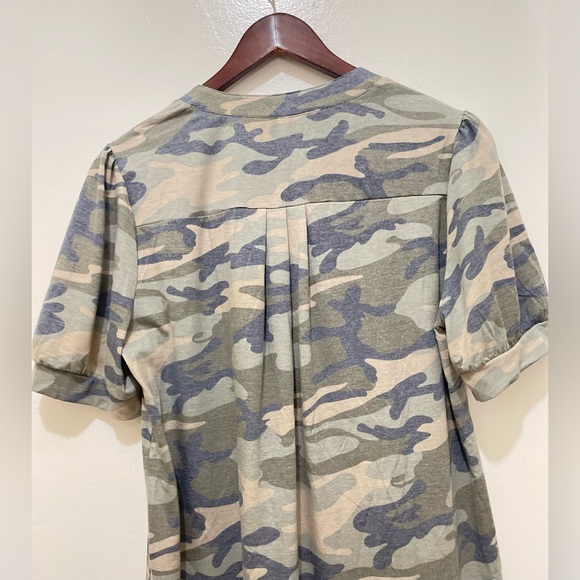 New Shirt SYOSS Women’s Short Sleeve Tunic Top Notch V Neck Camuflaje Green “L”. - Picture 6 of 9